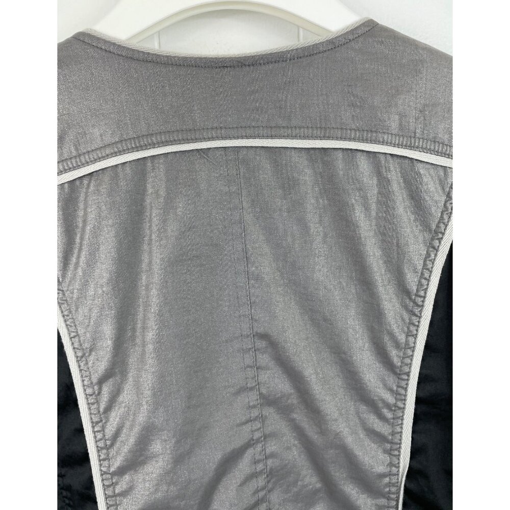 Christopher & Banks Gray Black Metallic Lined Full Zip Jacket Womens Size XL - Picture 5 of 10